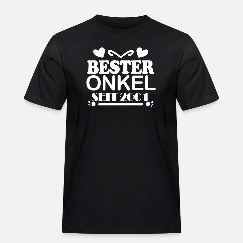 Bester Onkel seit 2001 - Männer Workwear T-Shirt - Schwarz