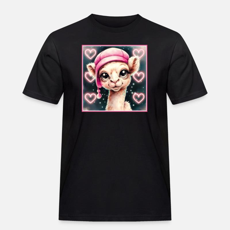 Kamel mit schlafmütze - Männer Workwear T-Shirt - Schwarz