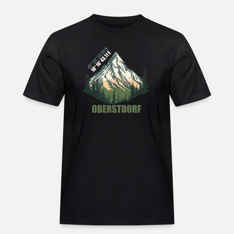 Oberstdorf - Männer Workwear T-Shirt - Schwarz