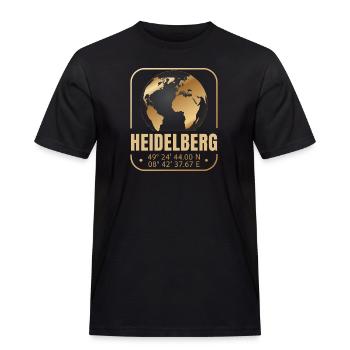 Heidelberg - Männer Workwear T-Shirt - Schwarz - Vorne - AI Model Male 178 light (178cm)