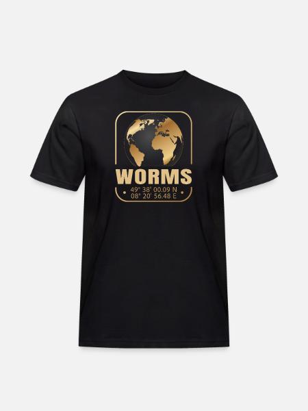 Worms - Männer Workwear T-Shirt - Schwarz