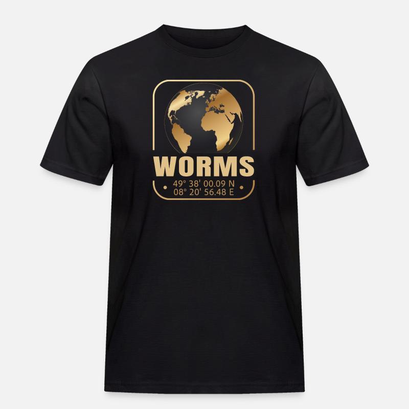 Worms - Männer Workwear T-Shirt - Schwarz