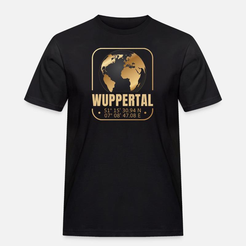 Wuppertal - Männer Workwear T-Shirt - Schwarz