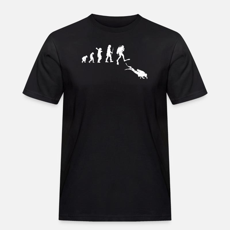 Evolution of Human Progress Illustration - Men's Workwear T-Shirt - black