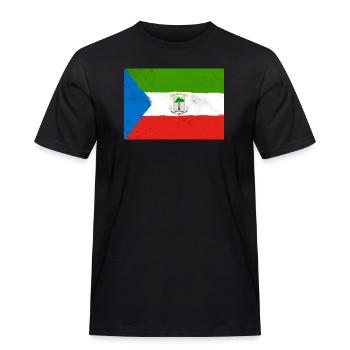 Drapeau de la Guinée équatoriale – Identité tropicale - T-shirt Workwear homme - noir - Devant - AI Model Male 178 light (178cm)