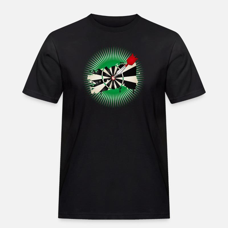 Dartscheibe im Graffiti-Stil mit Treffer - Männer Workwear T-Shirt - Schwarz