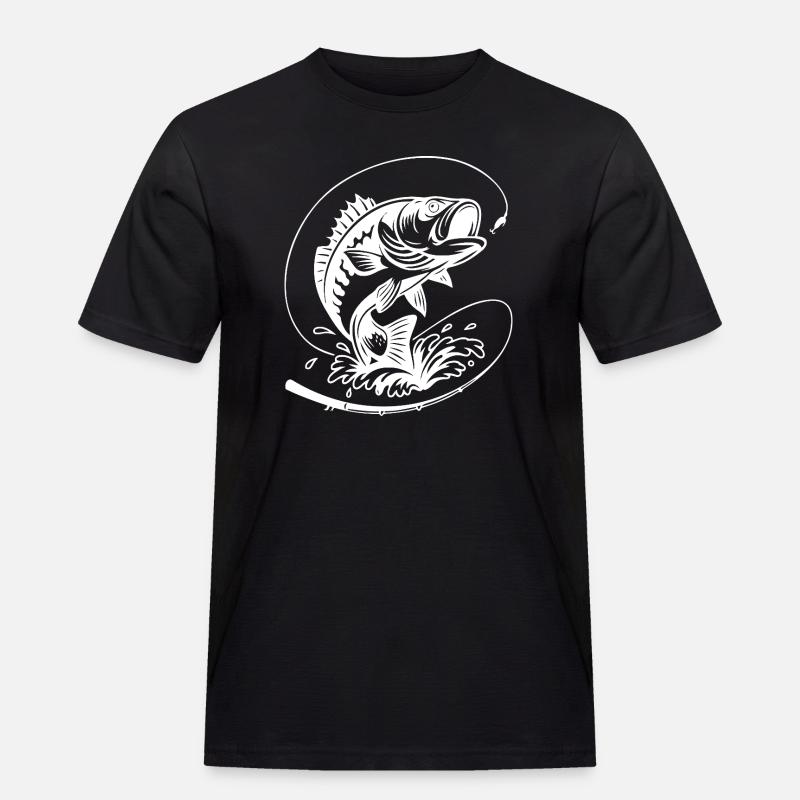 Dynamische Barschfisch-Illustration - Männer Workwear T-Shirt - Schwarz