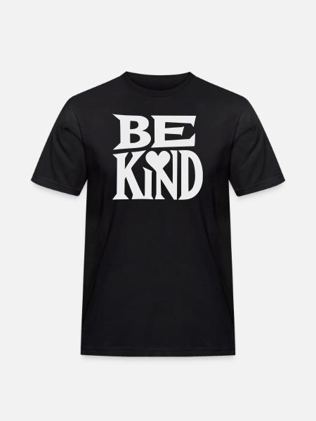 Be kind slogan with heart - Men's Workwear T-Shirt - black