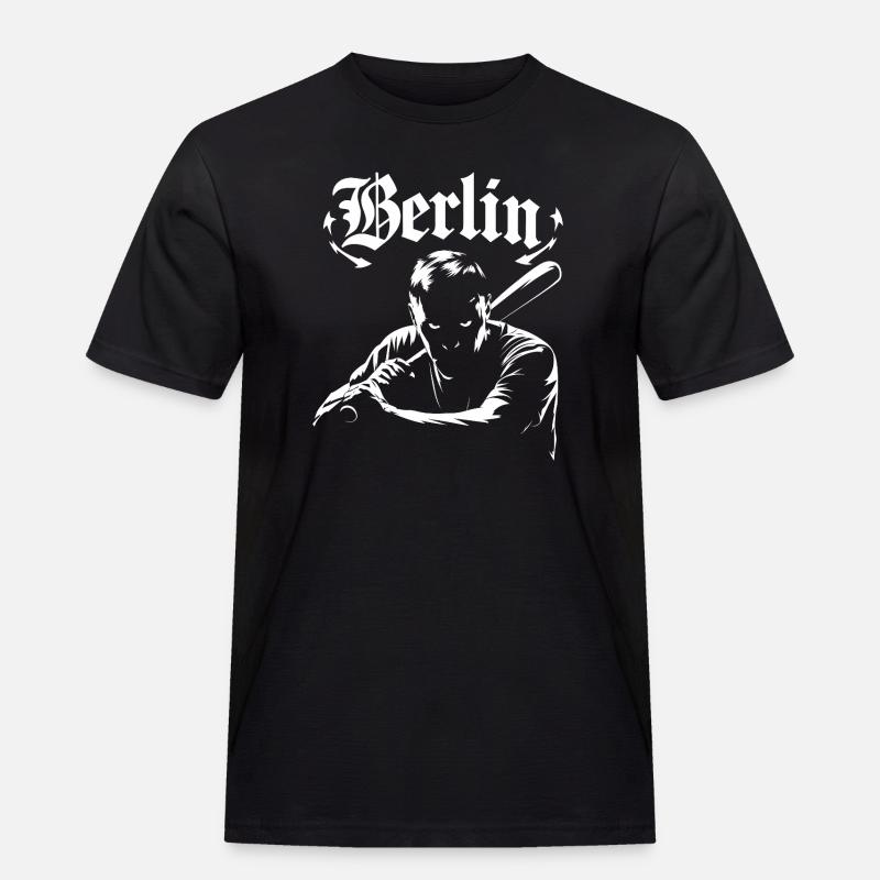 Berlin graphics with shadow effect - Men's Workwear T-Shirt - black