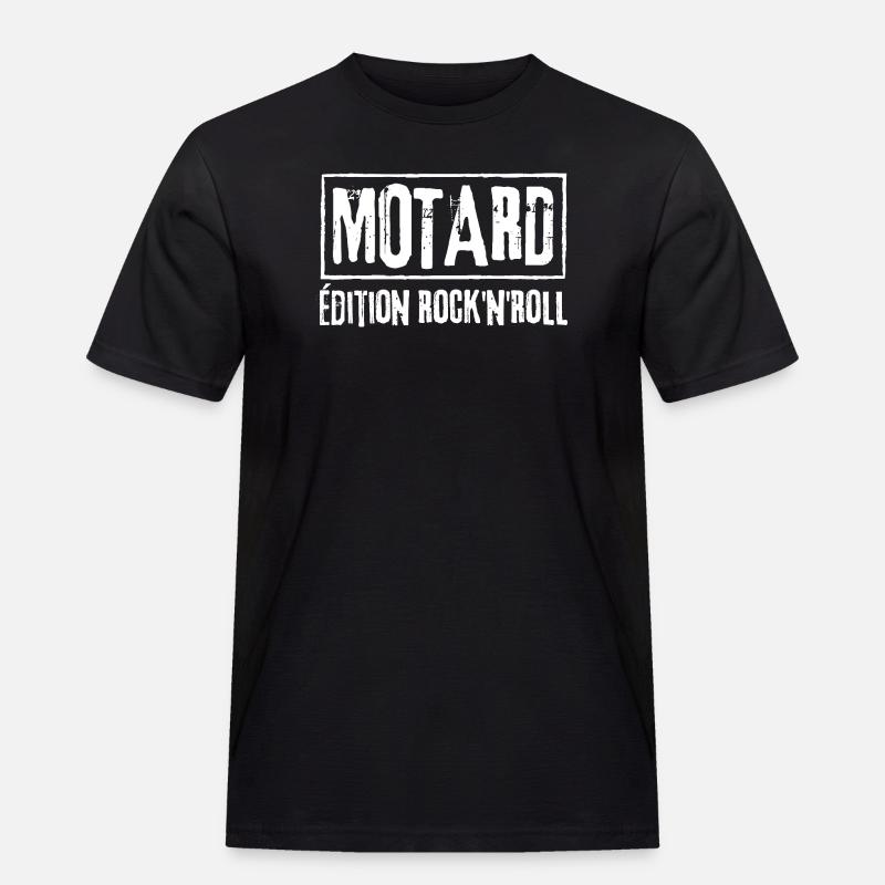 BIKER Rock N Roll Edition - Männer Workwear T-Shirt - Schwarz
