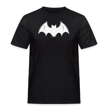 Fledermaus - Männer Workwear T-Shirt - Schwarz - Vorne - AI Model Male 178 light (178cm)