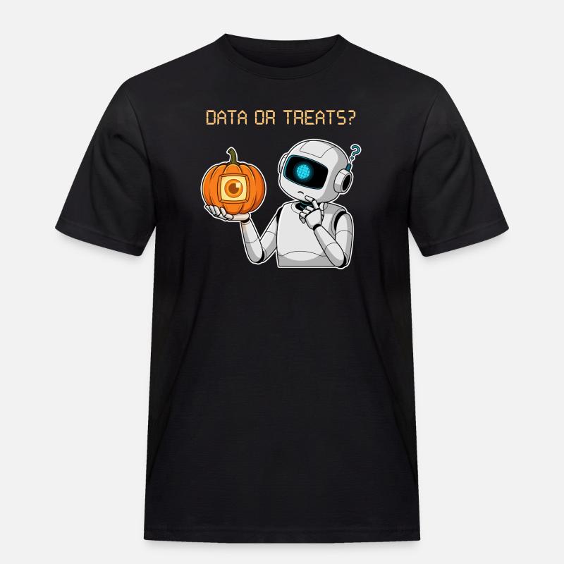 Data or Treats ? - Männer Workwear T-Shirt - Schwarz