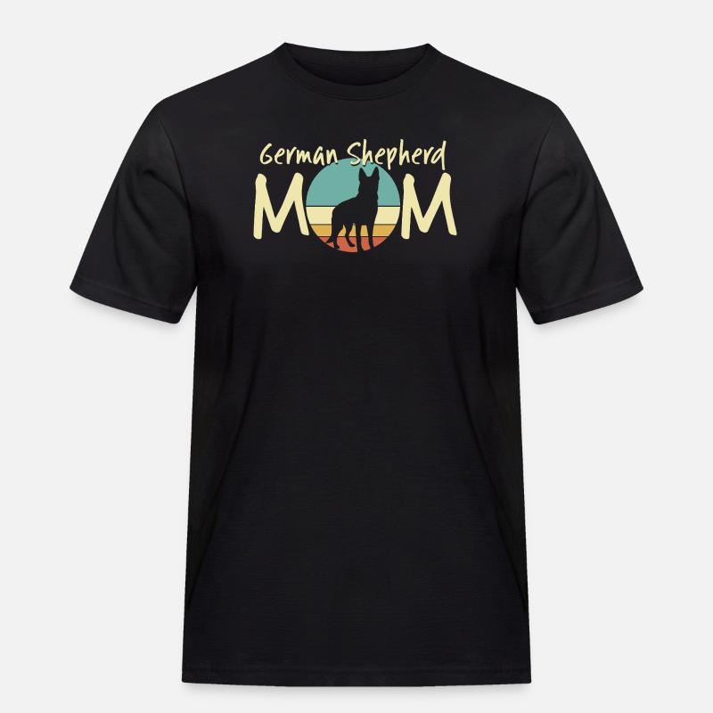 Deutscher Schäferhund Mama Retro Design - Männer Workwear T-Shirt - Schwarz