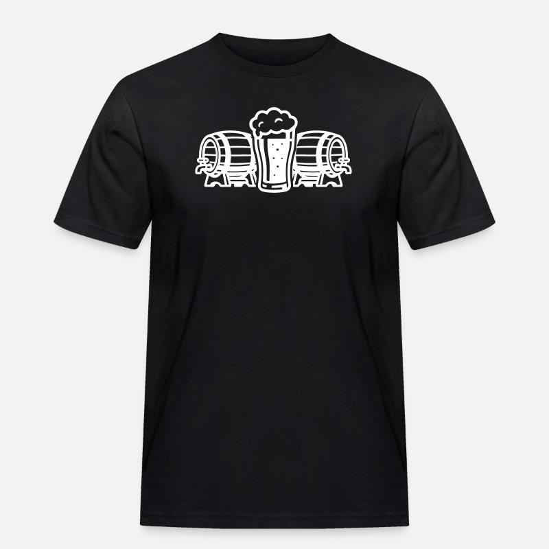 Bier Bierfass Bierglas - Männer Workwear T-Shirt - Schwarz