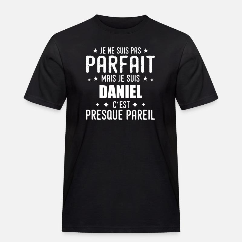 Daniel: authentisch, unvollkommen, oberflächlich, perfekt - Männer Workwear T-Shirt - Schwarz