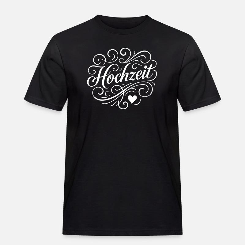 Hochzeit Herz - Männer Workwear T-Shirt - Schwarz