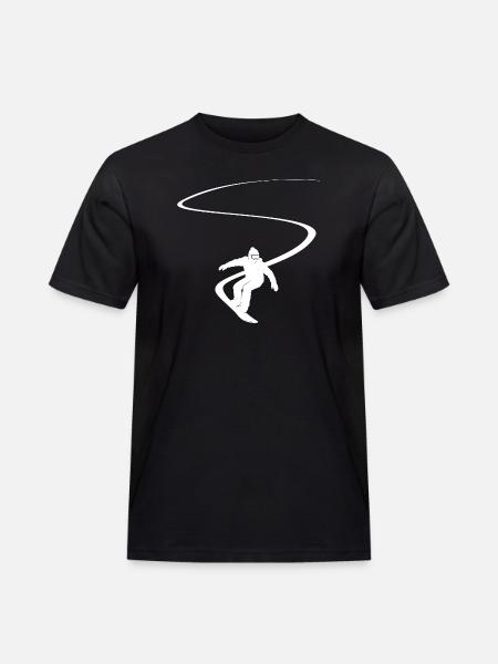 Snowboarder Slalom Deep Snow Downhill Snowboard - Men's Workwear T-Shirt - black