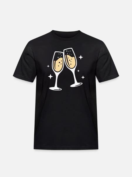 Sektglas Prosecco Sekt Alkohol Prost - Men's Workwear T-Shirt - black