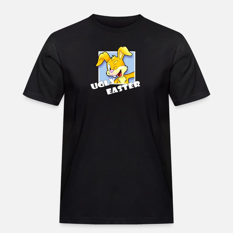 UGLY EASTER - Männer Workwear T-Shirt - Schwarz
