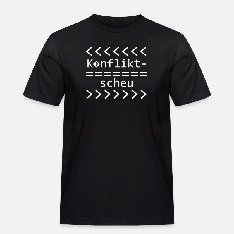 Konfliktscheu Git Nerd Shirt - Männer Workwear T-Shirt - Schwarz