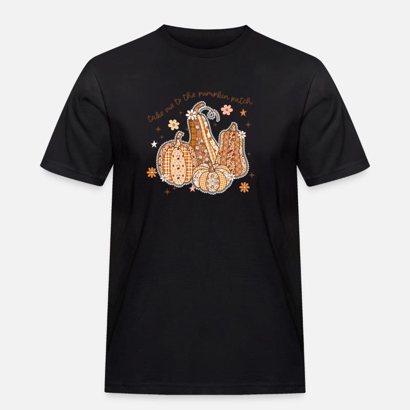 Patchwork Pumpkin Patch - Men's Workwear T-Shirt - black
