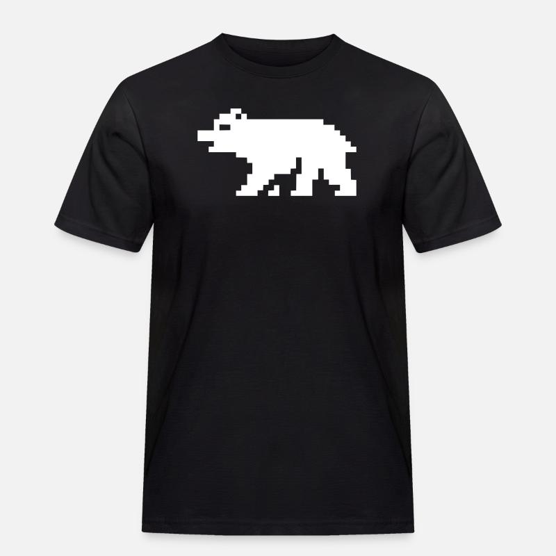 8bit pixel bär - Männer Workwear T-Shirt - Schwarz