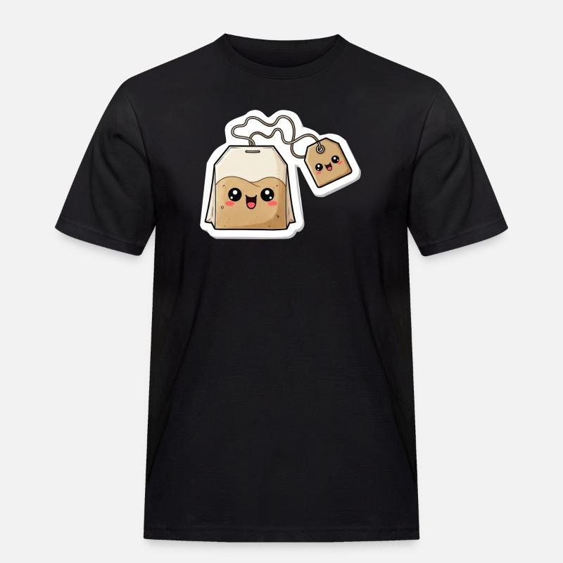 Kawaii Teebeutel Charme - Männer Workwear T-Shirt - Schwarz