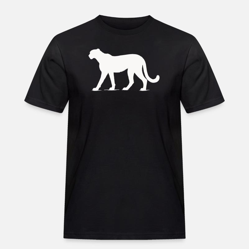 Gepard Tier  - Männer Workwear T-Shirt - Schwarz