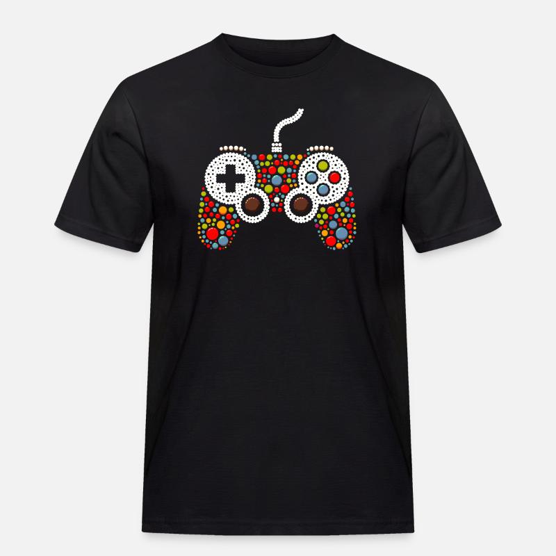 Pointillist Game Controller - Men's Workwear T-Shirt - black
