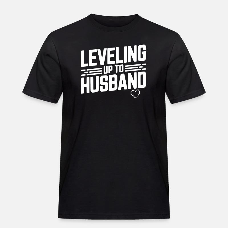 Aufleveln Zum Ehemann - Männer Workwear T-Shirt - Schwarz