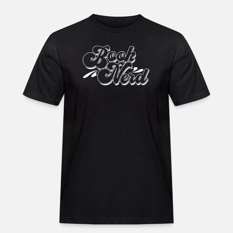 Brook Nerd Script Logo - Männer Workwear T-Shirt - Schwarz