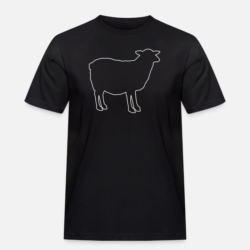 Schaf Silhouette - Männer Workwear T-Shirt - Schwarz