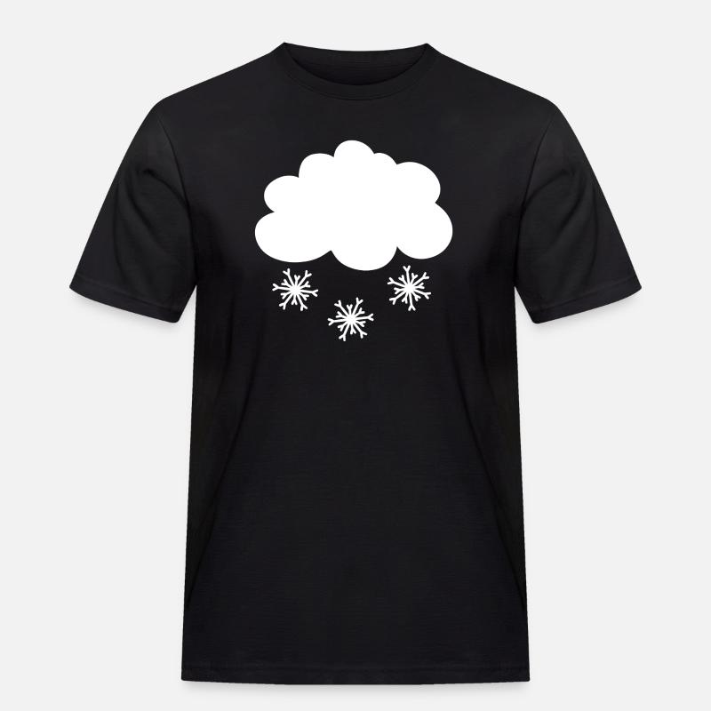 Schneewolke mit Schneeflocken - Männer Workwear T-Shirt - Schwarz