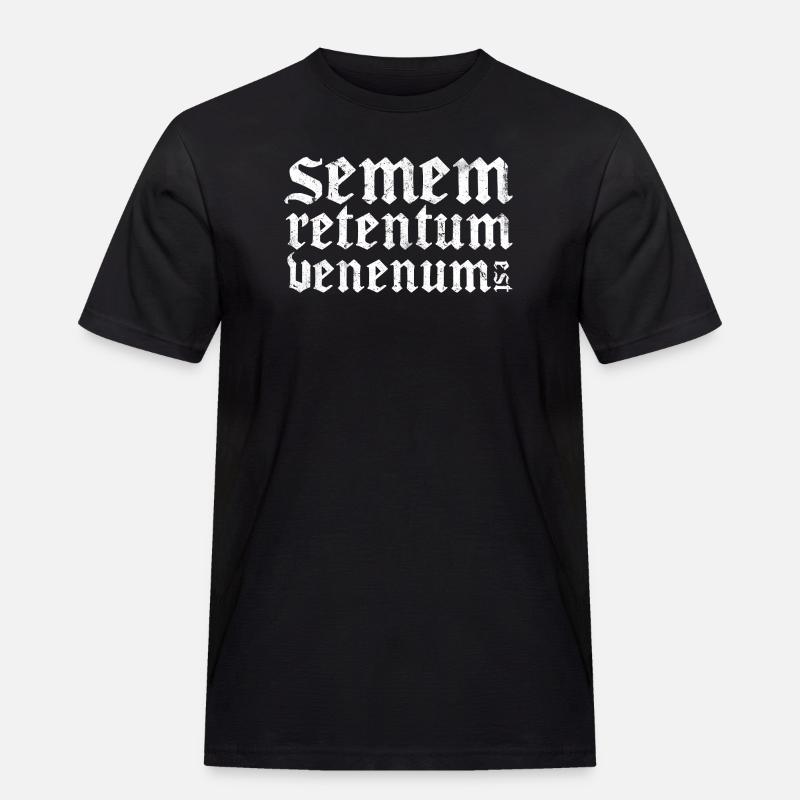 Venenum Est - Männer Workwear T-Shirt - Schwarz
