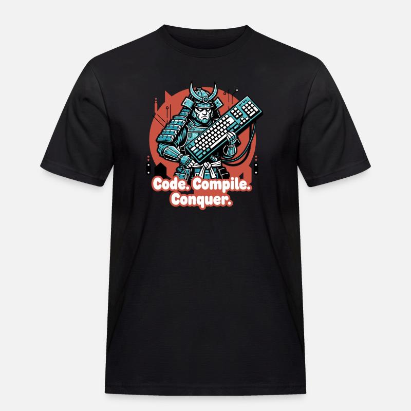 Code Battle Samurai avec clavier - T-shirt Workwear homme - noir