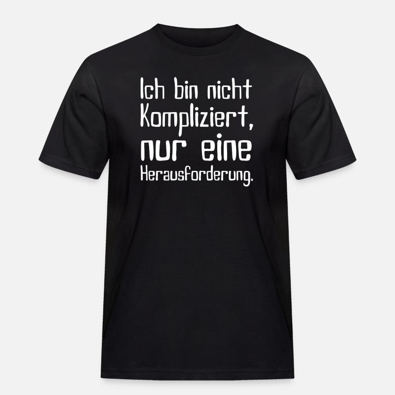 Nicht kompliziert – Herausforderung - Männer Workwear T-Shirt - Schwarz