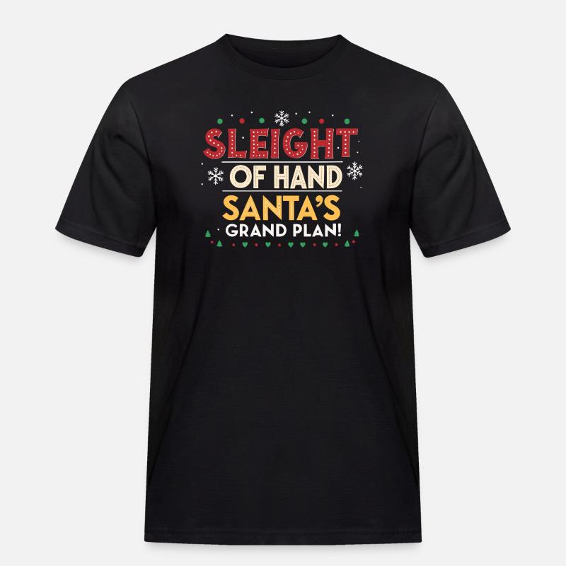 Weihnachtsmann-Handplan groß - Männer Workwear T-Shirt - Schwarz