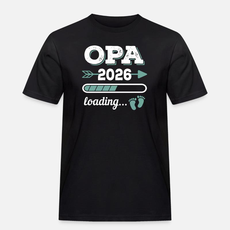 Opa 2026 Loading Werdender Großater Geschenkidee - Männer Workwear T-Shirt - Schwarz
