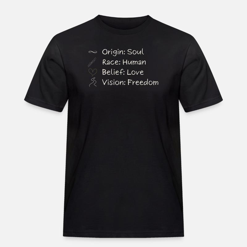 One Vision. One Freedom. One Humanity. - Männer Workwear T-Shirt - Schwarz