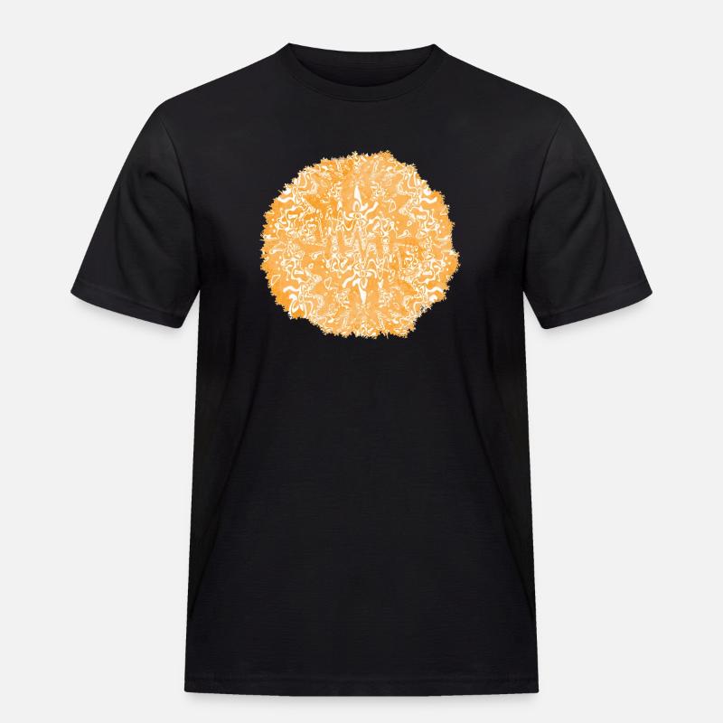 Orange tie-dye circle pattern - Men's Workwear T-Shirt - black
