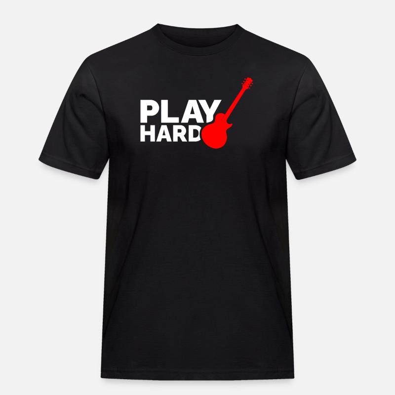 Play Hard - Männer Workwear T-Shirt - Schwarz