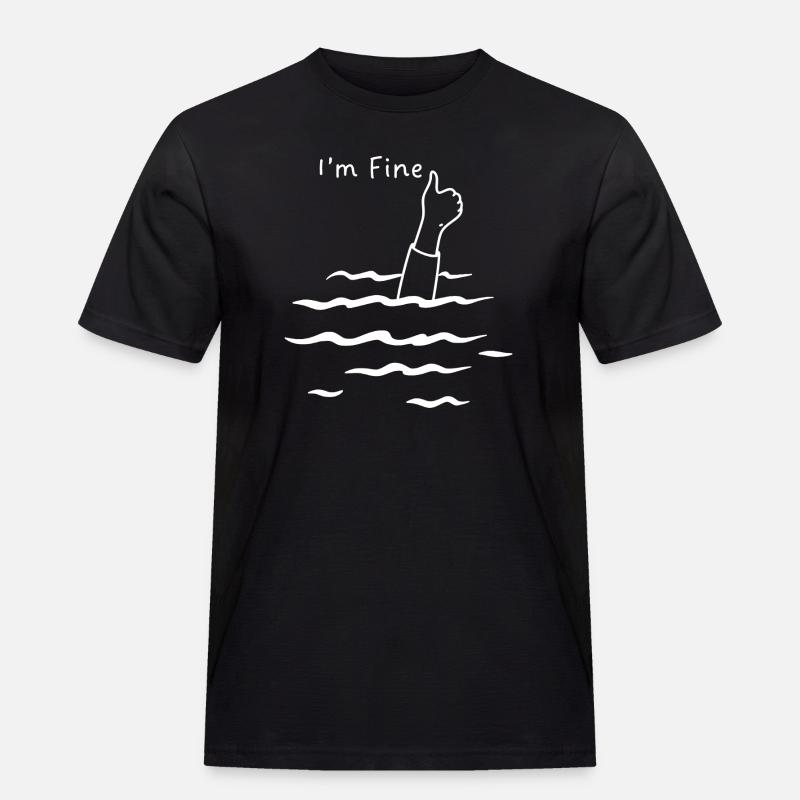 Ich bin feine Laune - Männer Workwear T-Shirt - Schwarz
