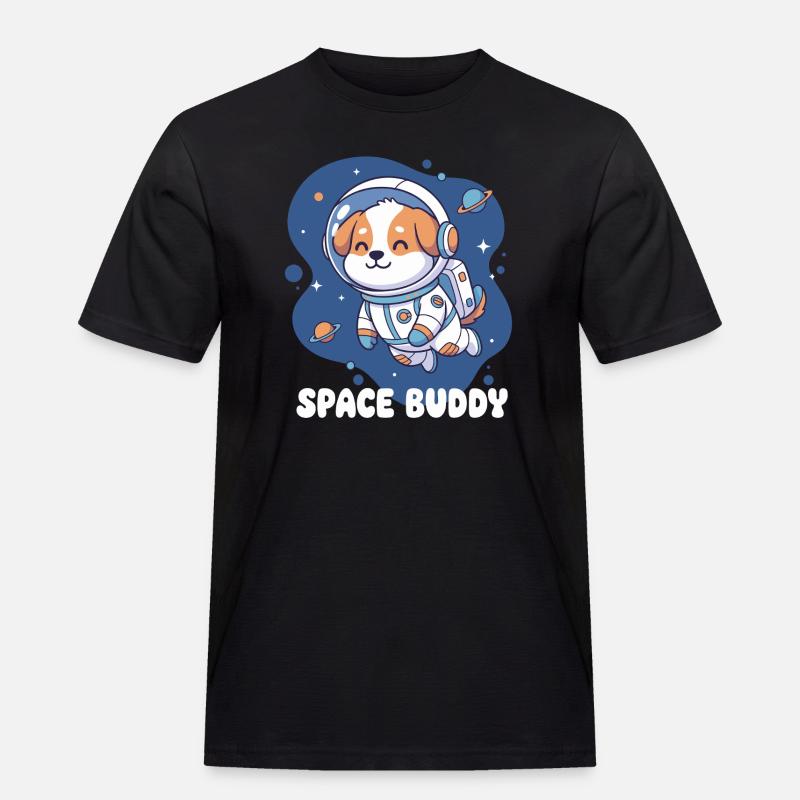 Chien astronaute compagnon de l’espace - T-shirt Workwear homme - noir