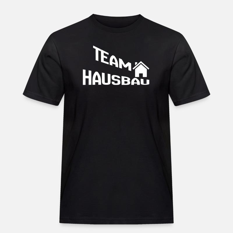 Team Hausbau - Männer Workwear T-Shirt - Schwarz
