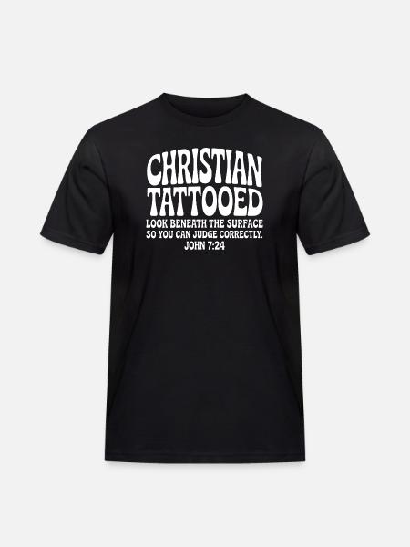 Christian Tattooed Look Beneath Surface - Men's Workwear T-Shirt - black