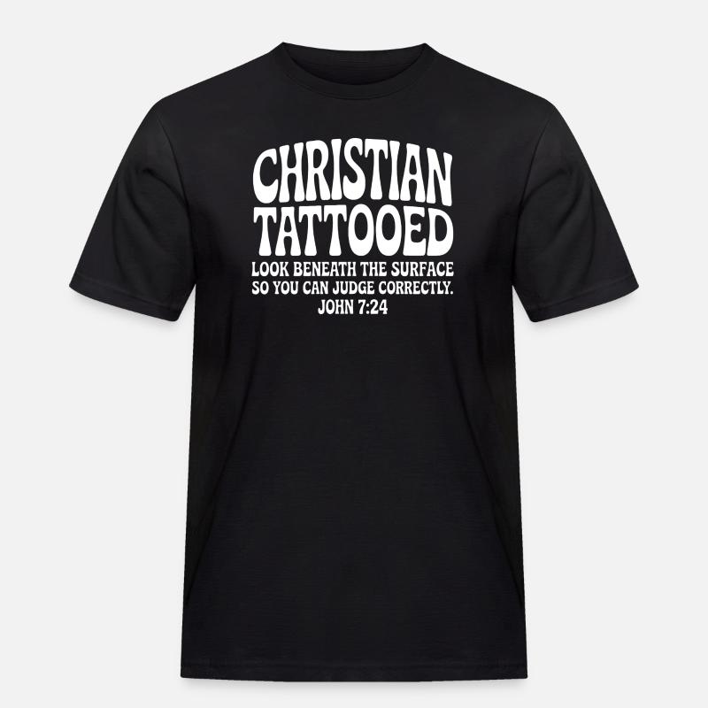 Christian Tattooed Look Beneath Surface - Men's Workwear T-Shirt - black