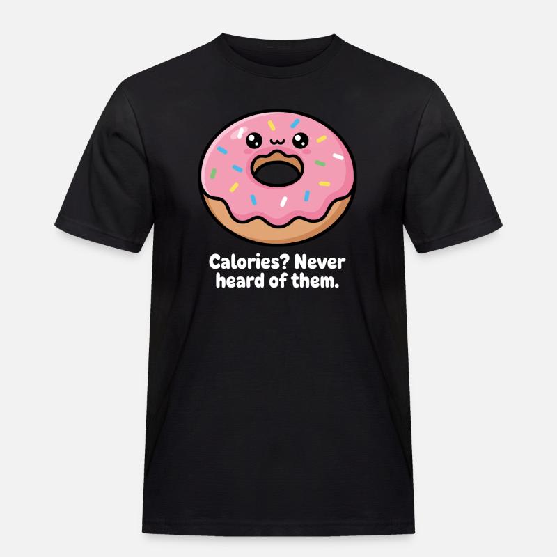 Kicherndes Donut Meme Spruch - Männer Workwear T-Shirt - Schwarz