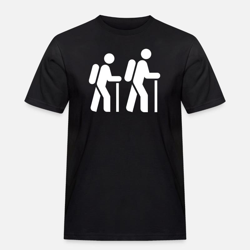 Wanderer, Pilger, Tourist, Pilgerweg - Männer Workwear T-Shirt - Schwarz