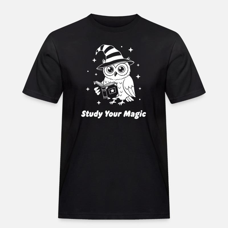 Magic owl learns magic - Men's Workwear T-Shirt - black
