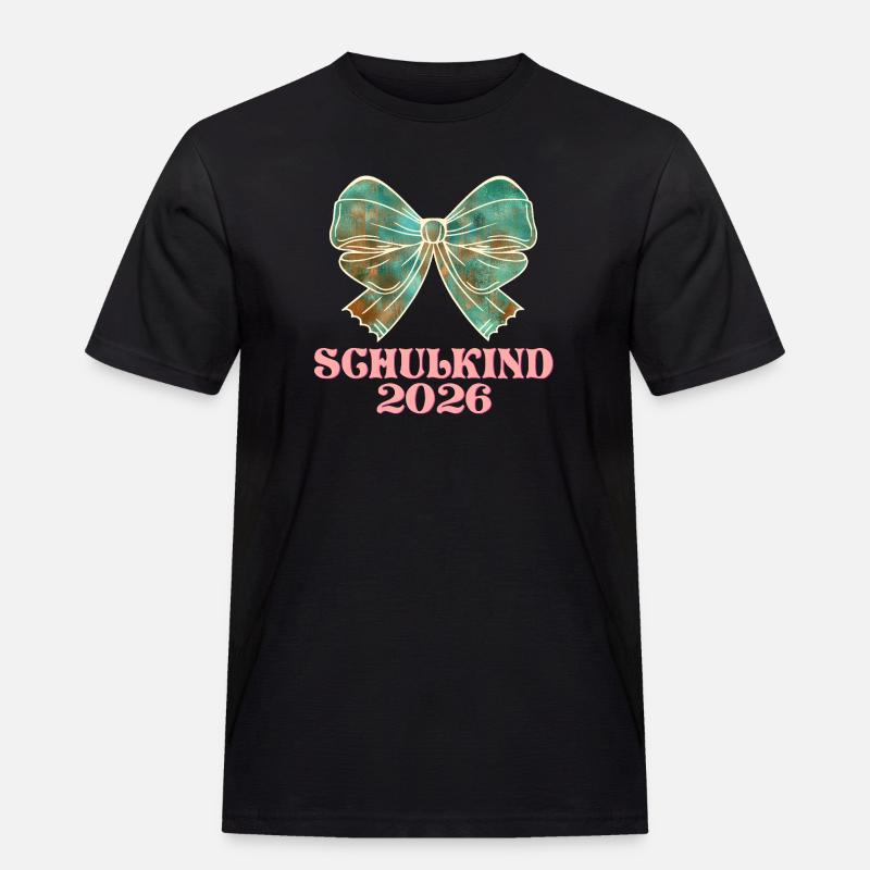 Schulkind 2026 Einschulung Mädchen - Männer Workwear T-Shirt - Schwarz